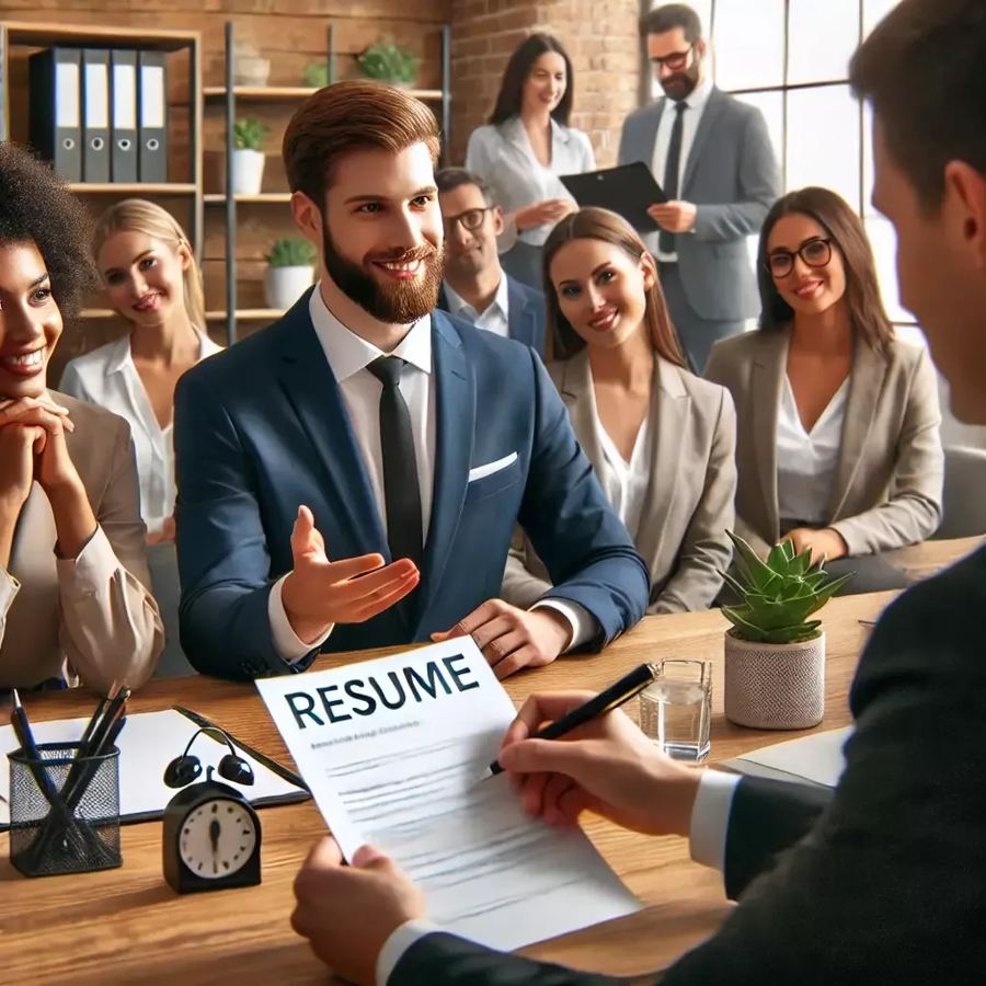 Team meeting in an office