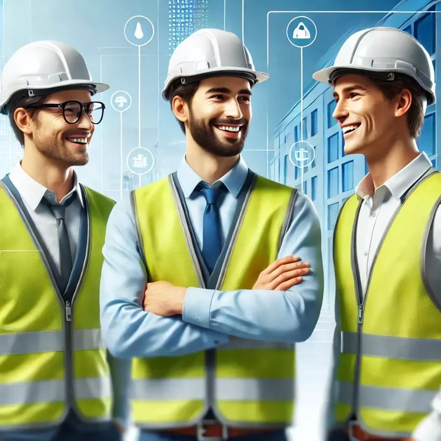 Engineers on a construction site